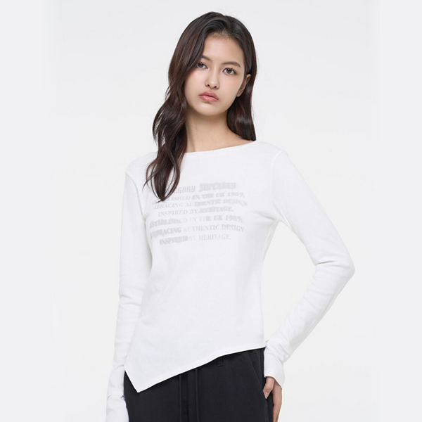 [Superdry] ウィメンズ カッティング ロングスリーブ ホワイト