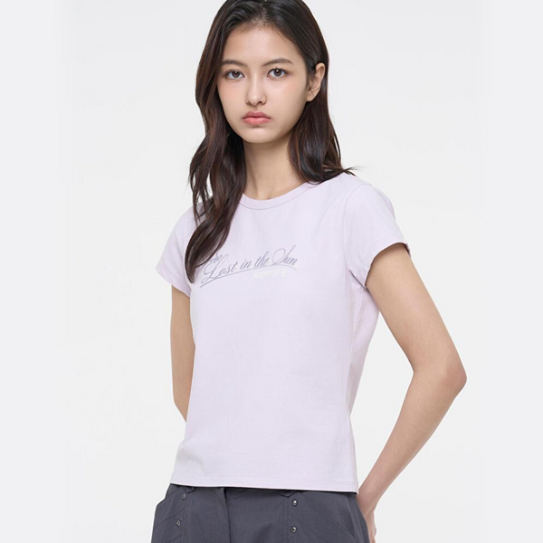 [Superdry] ウィメンズ キャップスリーブ Tシャツ ライトパープル