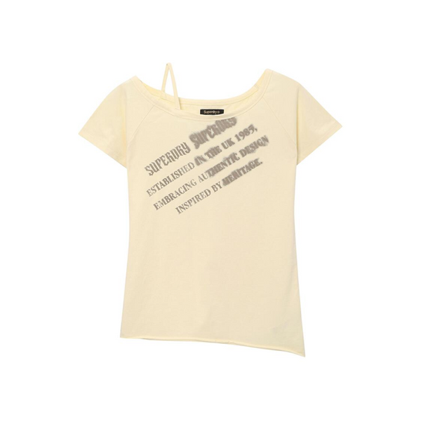 [Superdry] ウィメンズ スクリプト Tシャツ ライトイエロー