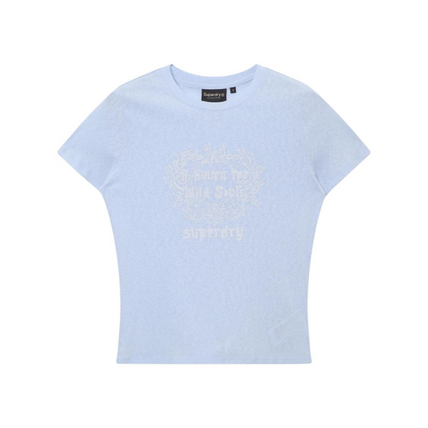 [Superdry] ウィメンズ スラブ グラフィック Tシャツ スカイブルー