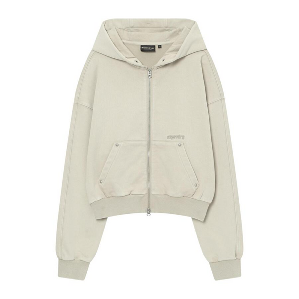 [Superdry] W WASHED ZIP-UP HOODIE_BEIGE