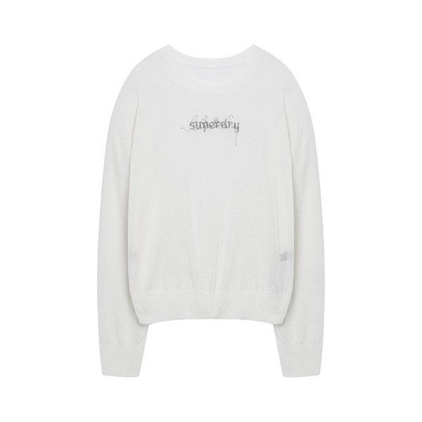 [Superdry] W LINEN SWEATER_WHITE