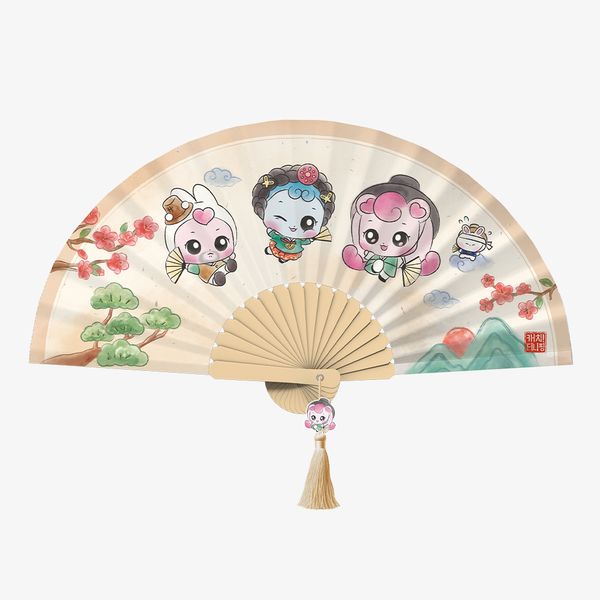 [Teenieping] Hachu Life_Light Wash Painting Folding Fan