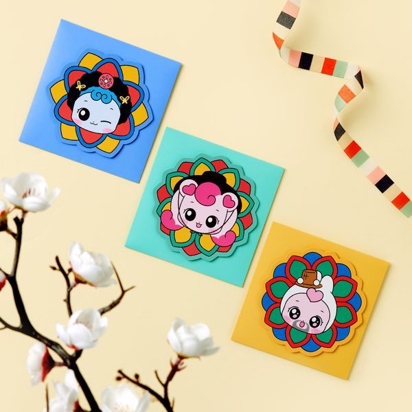 [Teenieping] Hachu Life_Dancheong Card Set 3type