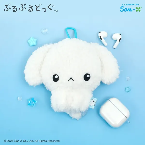 [ブルブルドッグ] ミニジッパーポーチ(M)/ぬいぐるみポーチキーリング