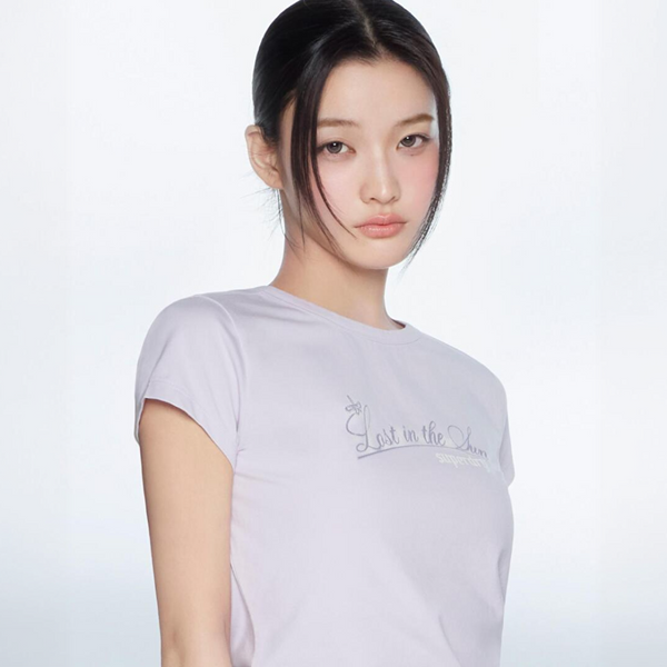 [ILLIT Iroha] [Superdry] ウィメンズ キャップスリーブ Tシャツ ライトパープル