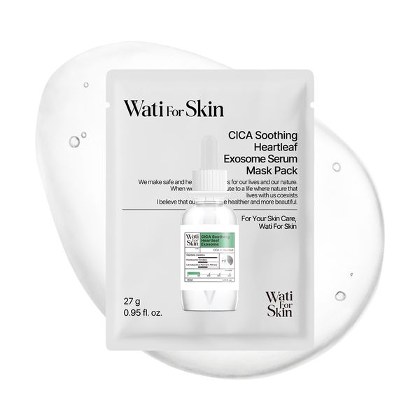 [Wati For Skin] CICA Soothing Heartleaf Exosome Serum Mask Pack 27g*10ea