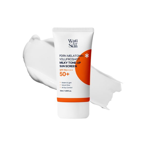 [Wati For Skin] PDRN Melatonin Volufroshot Milky Tone Up Sunscreen SPF50+, 50ml