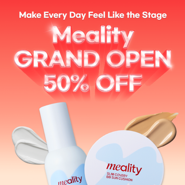 Meality GRAND OPEN · 50% OFF
