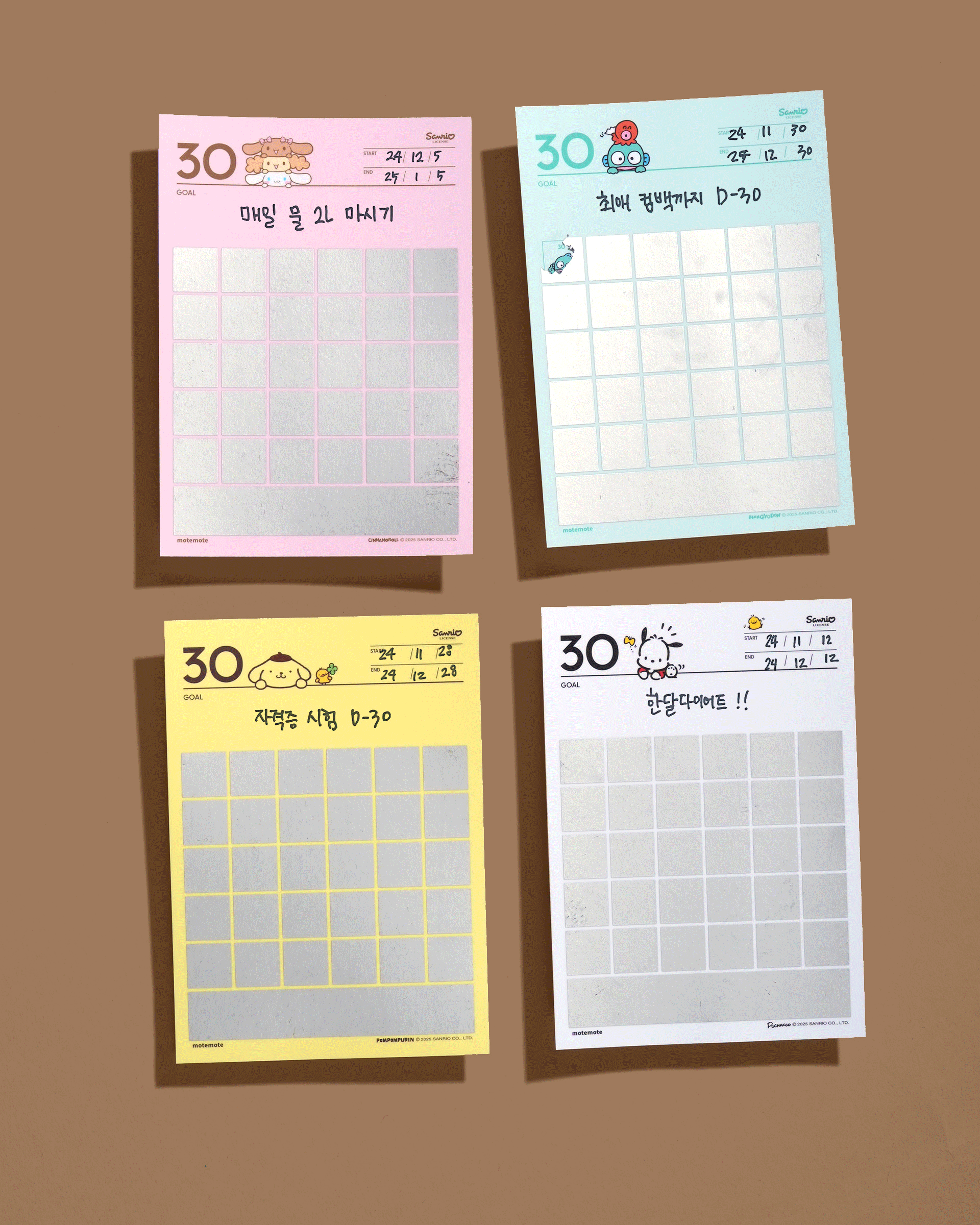 Ktown4u Sanrio motemote D Day Board 30 SET ktown4u-sanrio-motemote-d-day-board-30-set