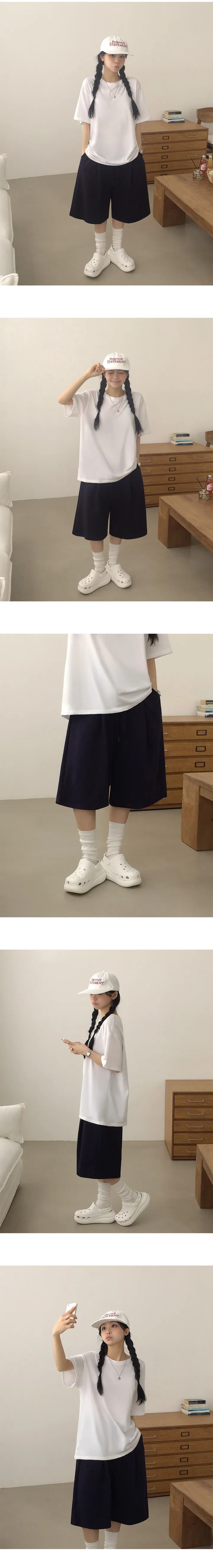 【BAON】[unisex] Ruity Banding Pin Tuck Cutting Bermuda PT ktown4u.com : [ANDMORE] Banding Bermuda Training Shorts (Pin