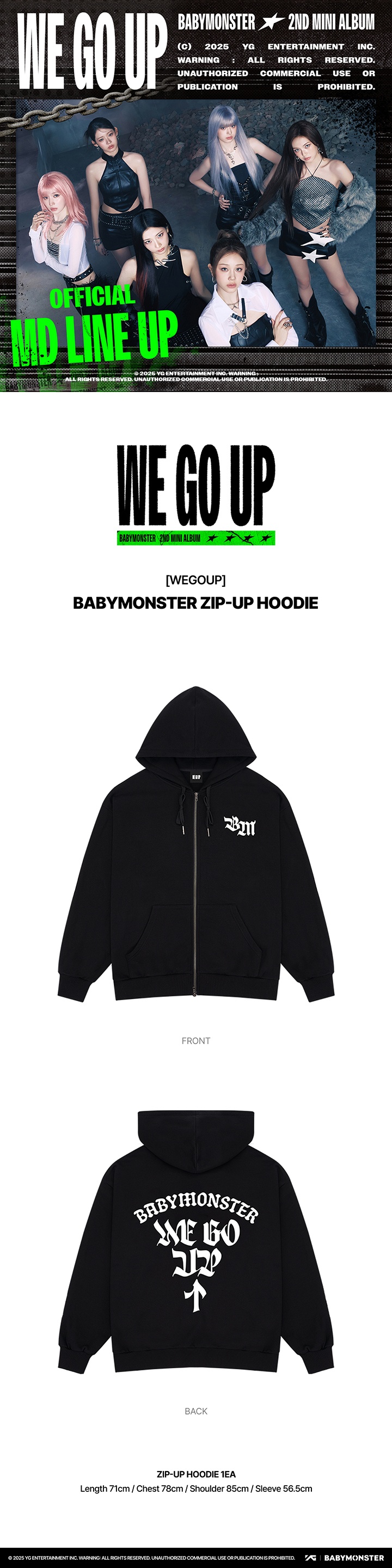 cn.ktown4u.com : BABYMONSTER - [WEGOUP] BABYMONSTER ZIP-UP HOODIE