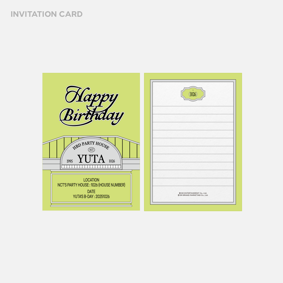 jp.ktown4u.com : YUTA (NCT) - [SM ARTIST BIRTHDAY] PARTY CARD