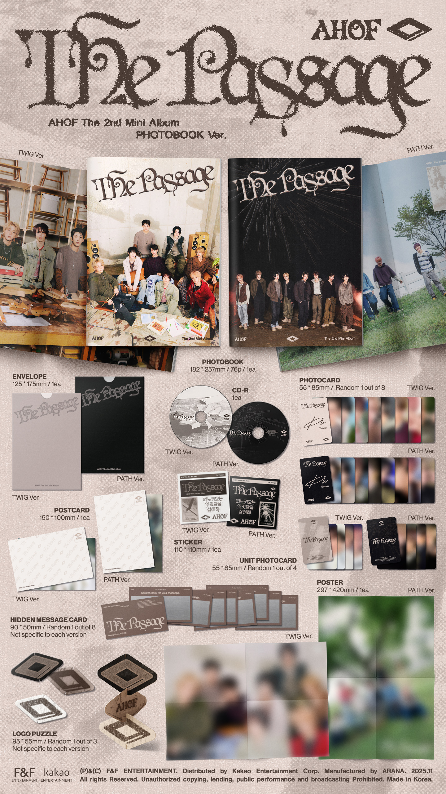 jp.ktown4u.com : [2CD セット] AHOF - ミニアルバム2集 [The Passage