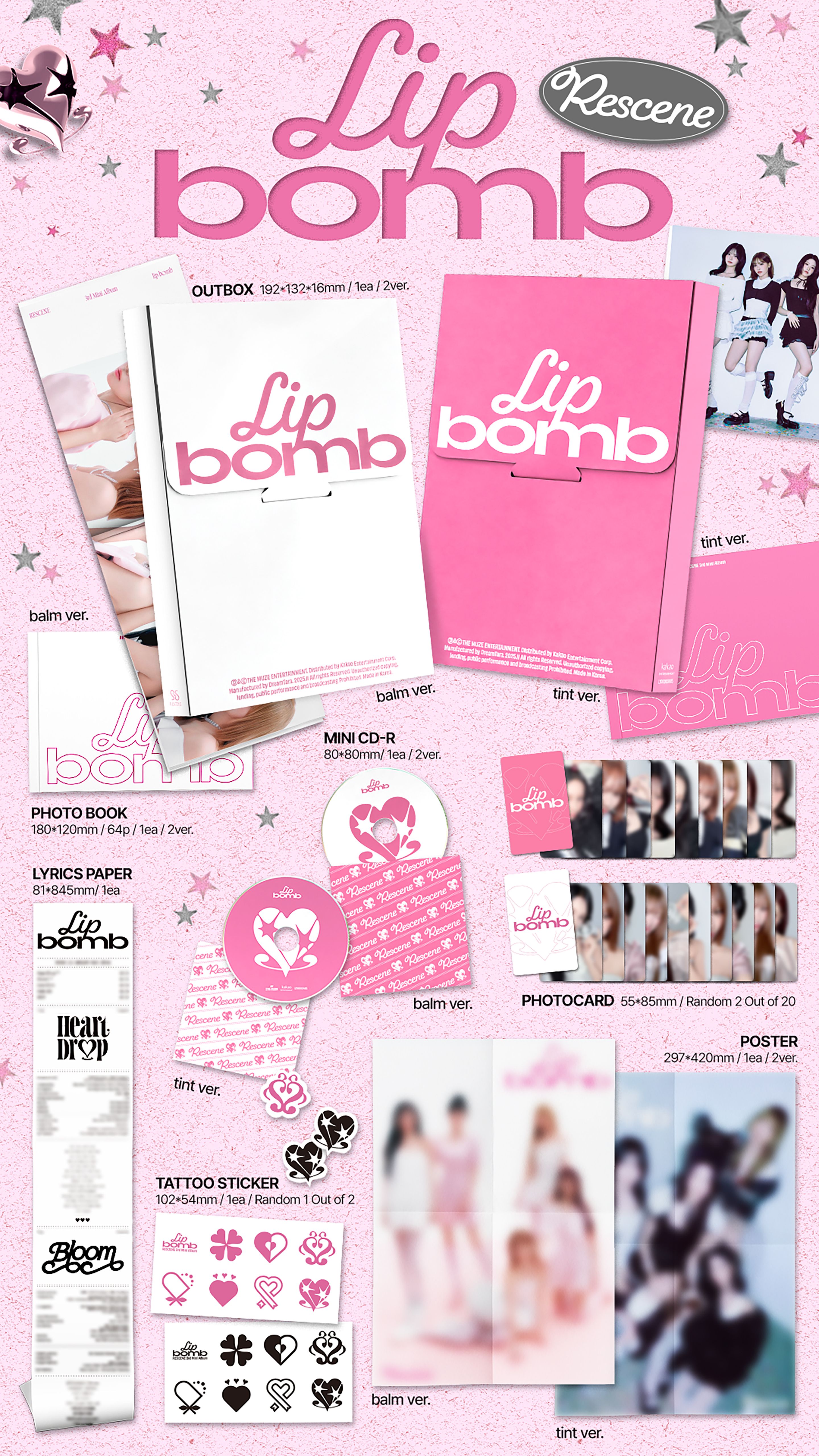 ktown4u.com : [2CD SET] RESCENE - 3rd Mini Album [lip bomb], image size:2880x5120