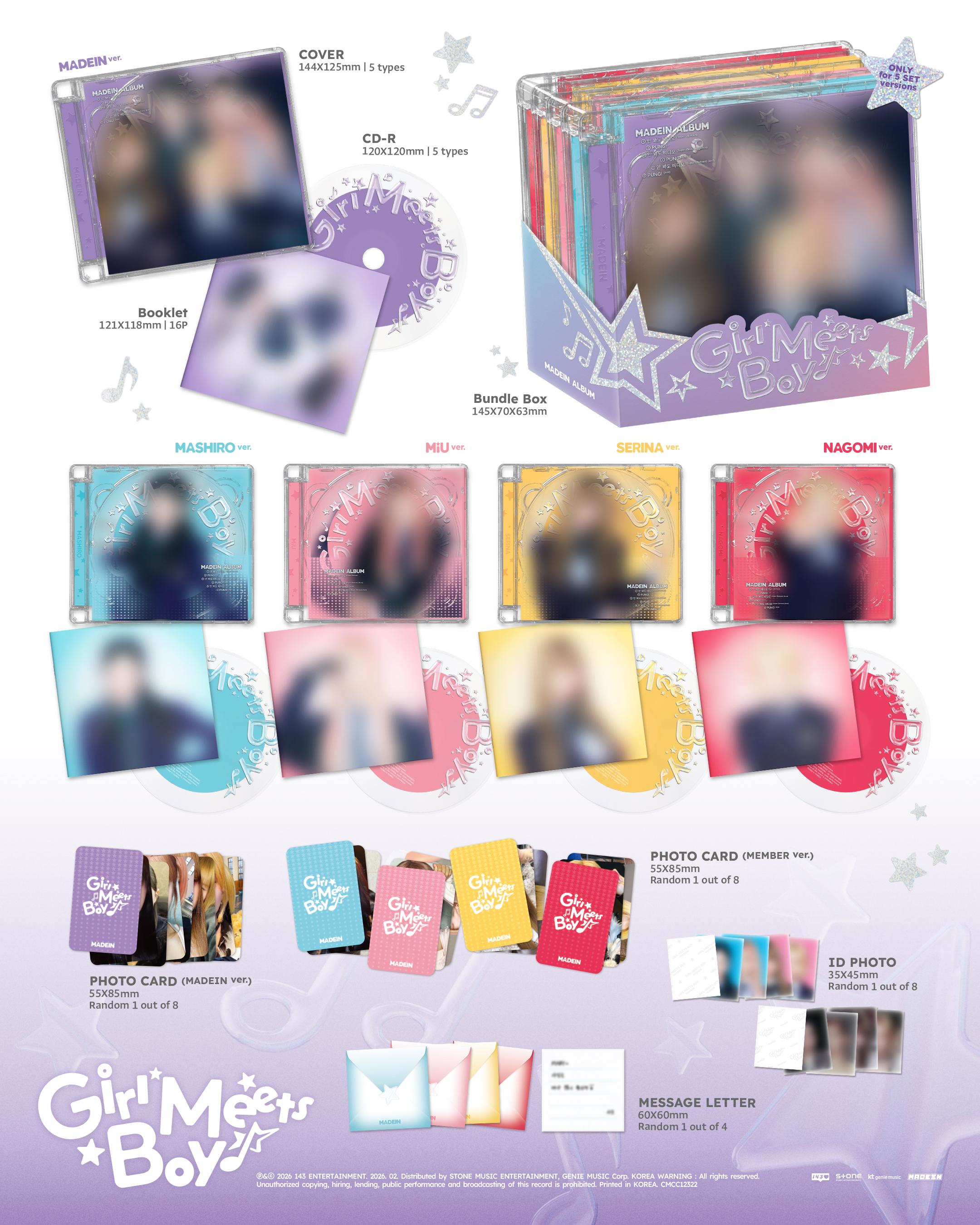 jp.ktown4u.com : [5CD セット] MADEIN - [Girl Meets Boy]