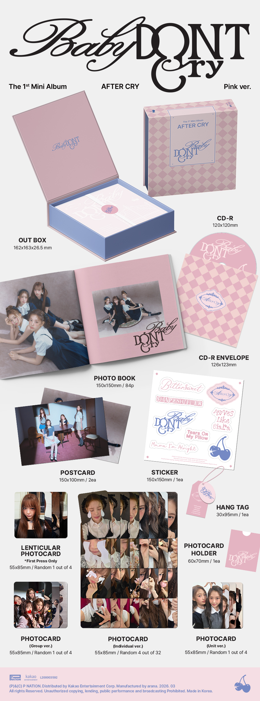 jp.ktown4u.com : [2CD セット] Baby DONT Cry - ミニアルバム1集