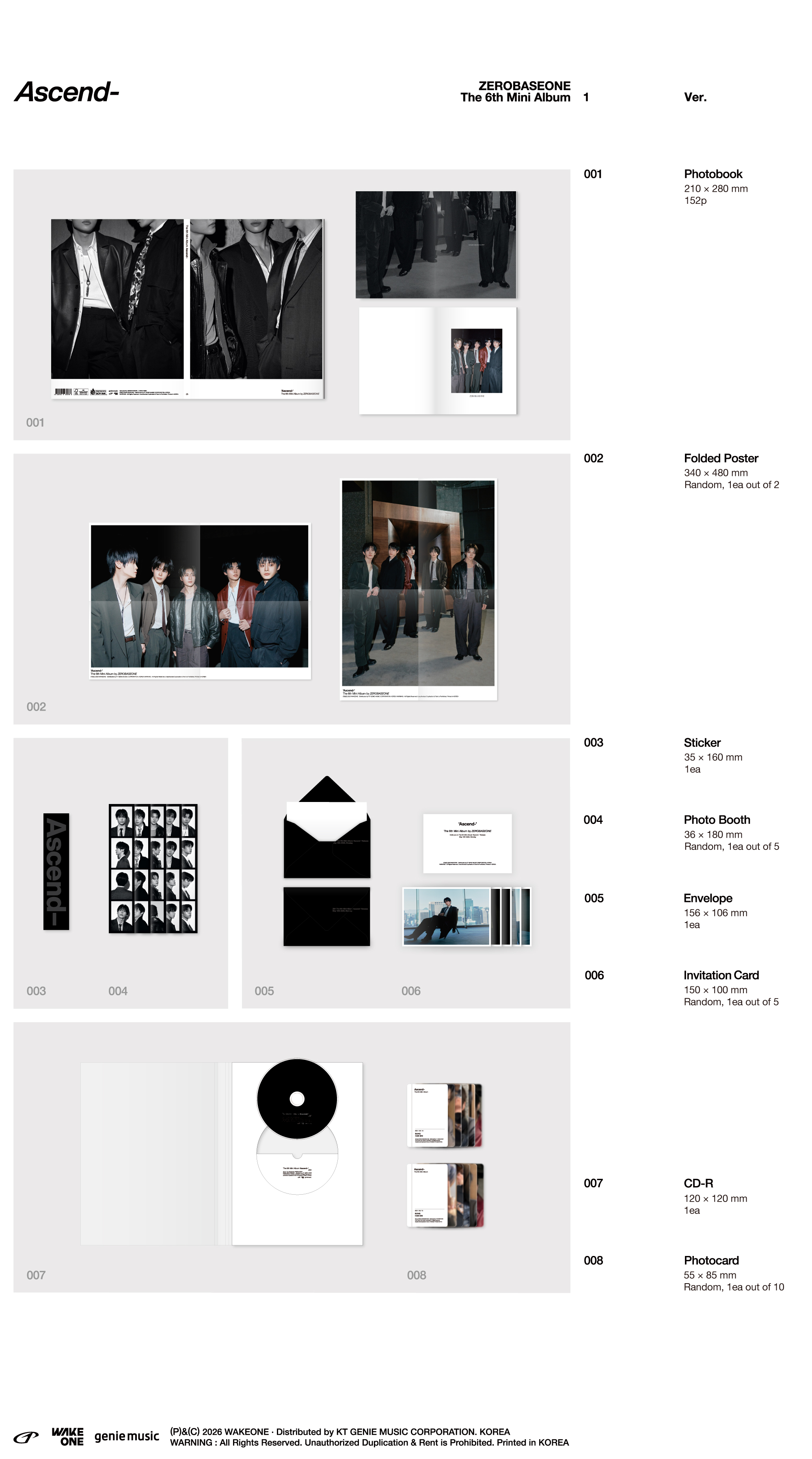 jp.ktown4u.com : ZEROBASEONE The 6th Mini Album [Ascend