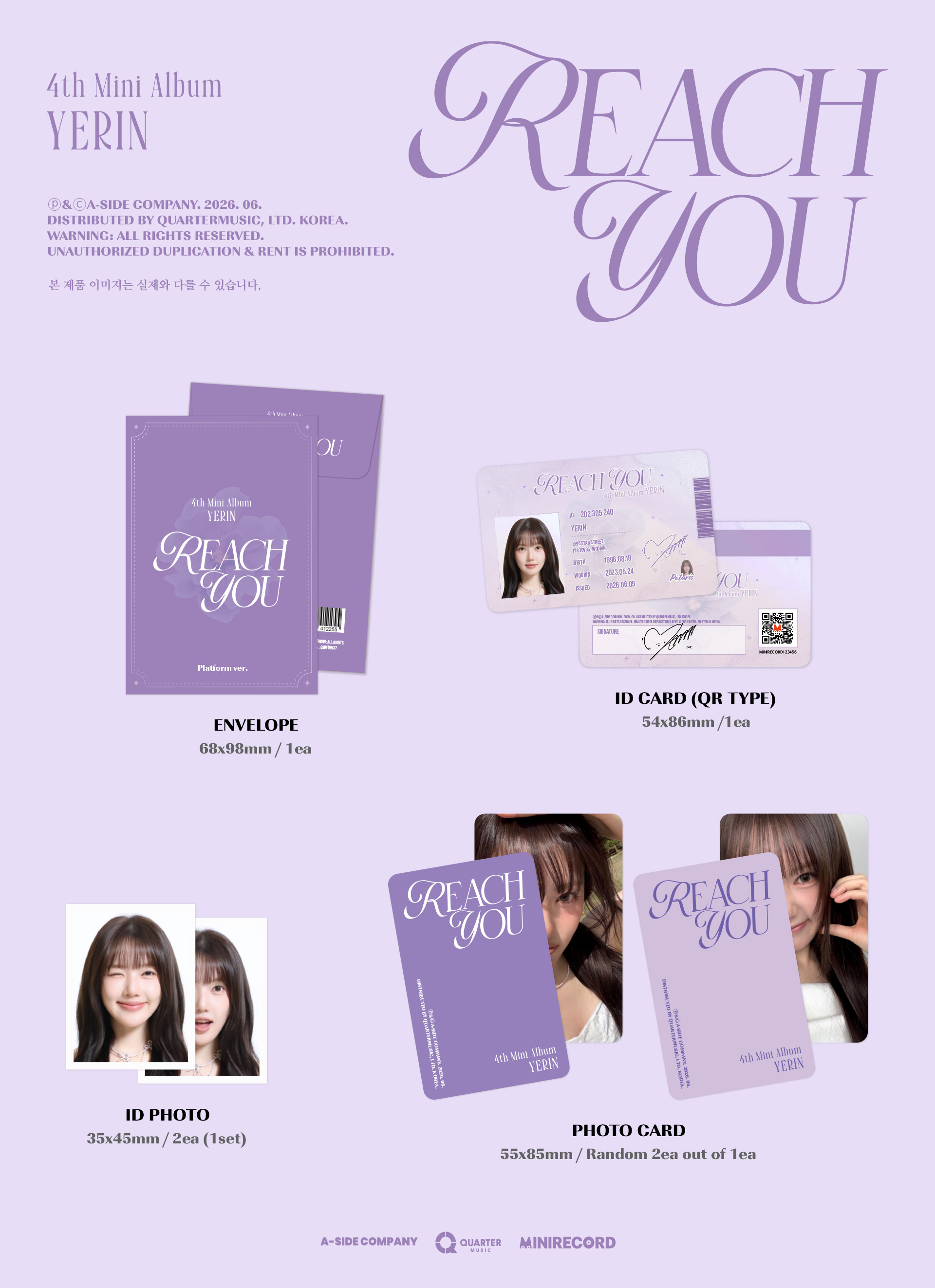 jp.ktown4u.com : YERIN - ミニアルバム4集 [REACH YOU] (Platform Ver.)
