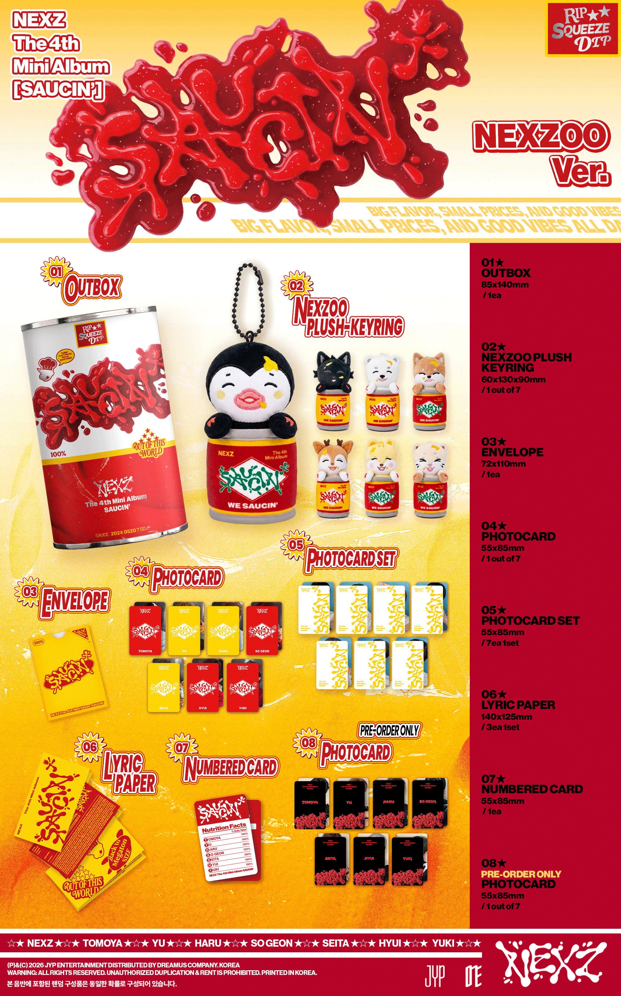 jp.ktown4u.com : [FANS SHOP Gift] NEXZ - ミニアルバム4集 [SAUCIN