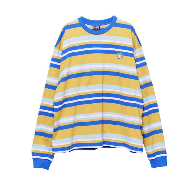 ずとまよ ZUTOMAYO Striped Shirts ktown4u.com : ZUTOMAYO - BORDER LONGTEE (BEIGE)