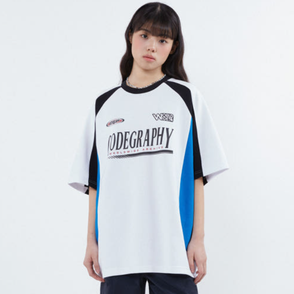 [CGP] [25SS] Racing Colorblock Short Sleeve T-shirt_WHITE