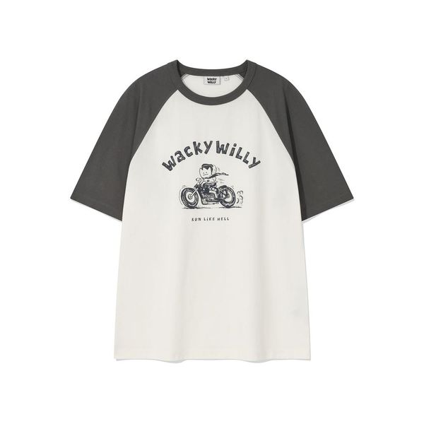 ★Wacky WiLLy★ Graphic Layered Long Sleeve Charcoal ktown4u.com : K-POP Global On-Onffline Platform