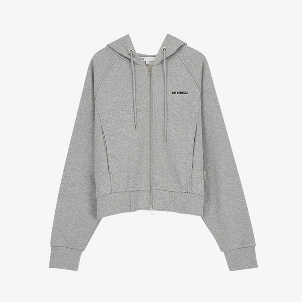 [CITYBREEZE] ESSENTIAL HOOD ZIP-UP JUMPER_MELANGE GREY L