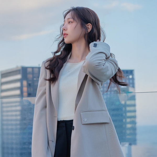 [CITYBREEZE] LOOSE-FIT CUTTING SINGLE JACKET_BEIGE F