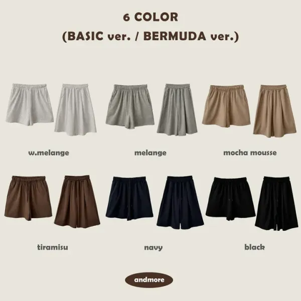 【BAON】[unisex] Ruity Banding Pin Tuck Cutting Bermuda PT ktown4u.com : [ANDMORE] Banding Bermuda Training Shorts (Pin
