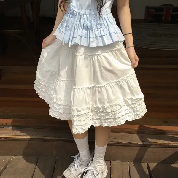 [HITIT] Tippi Shirring Midi Long Skirt_Ivory