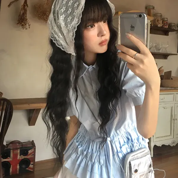 [HITIT] Miro Collar Short Sleeve Blouse (2color)