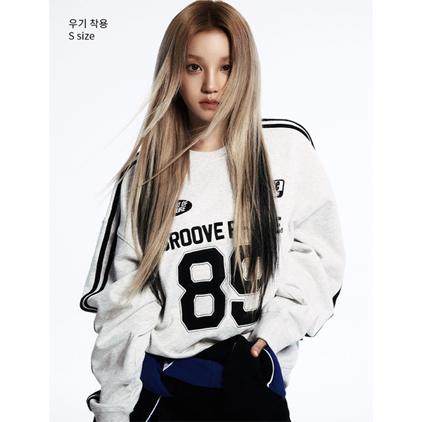 [GROOVERHYME] 89 LINE2 SWEATSHIRT (OATMEAL GREY)