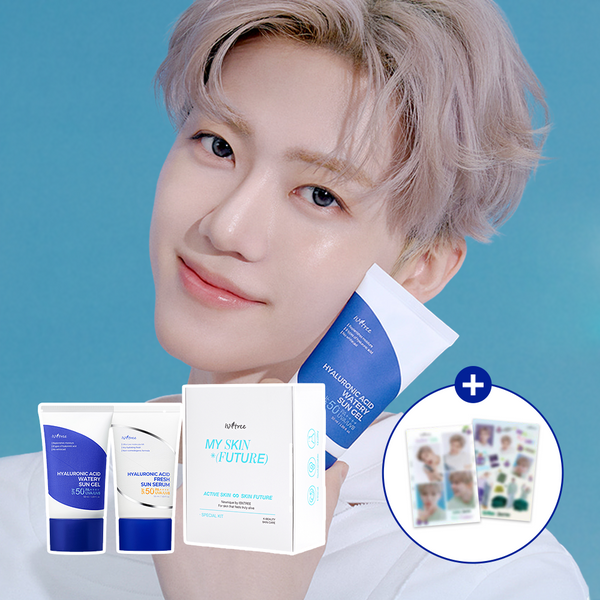 [ISNTREE][NCT JAEMIN BOX] JAEMIN 4-Cut Photo&Stickers + HYALURONIC ACID WATERY SUN GEL 50ml + FRESH SUN SERUM 50ml