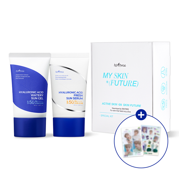 [ISNTREE][NCT JAEMIN BOX] JAEMIN 4-Cut Photo&Stickers + HYALURONIC ACID WATERY SUN GEL 50ml + FRESH SUN SERUM 50ml