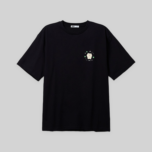 [SPAO] [MANGOMEE] Crumpled Short Sleeve T-Shirt (Black)