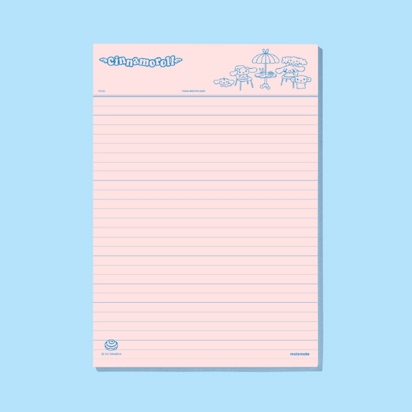 [Sanrio] [motemote] Note Block - Ruled - Cinnamoroll