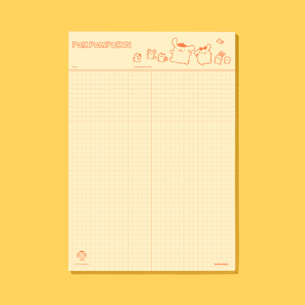 [Sanrio] [motemote] Note Block - 2-Section - Pompompurin