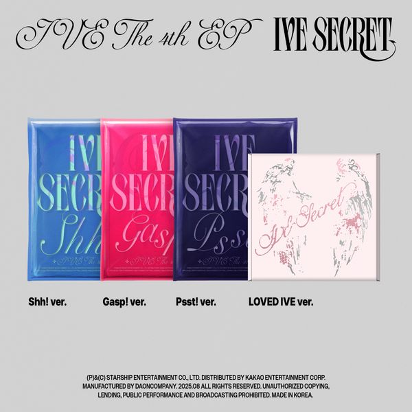 [4CD 套装] IVE - 迷你4辑 [IVE SECRET] (Shh! Ver. + Gasp! Ver. + Psst! Ver. + LOVED IVE Ver.)