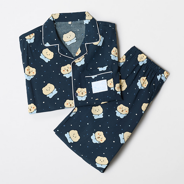 [SPAO] [丧熊] 丧熊长袖睡衣 (NAVY)