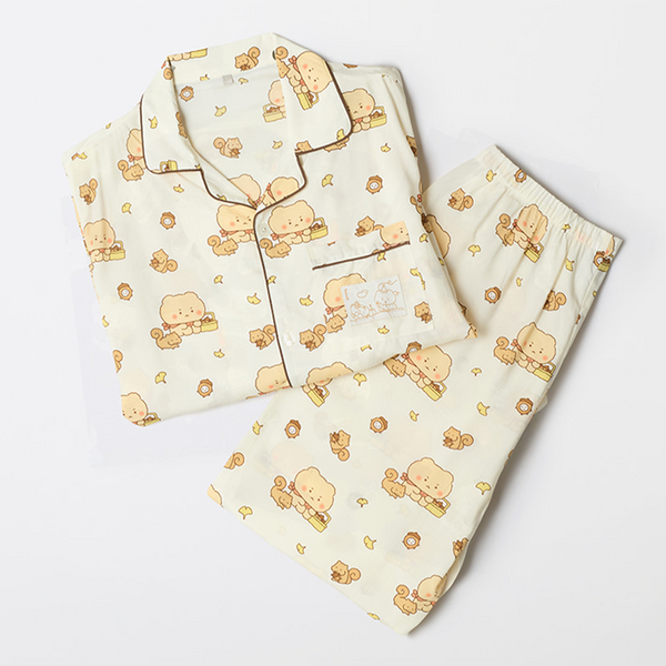 [SPAO] [Manggeureojin Bear] Manggeureojin Long-Sleeve Pajamas (IVORY)