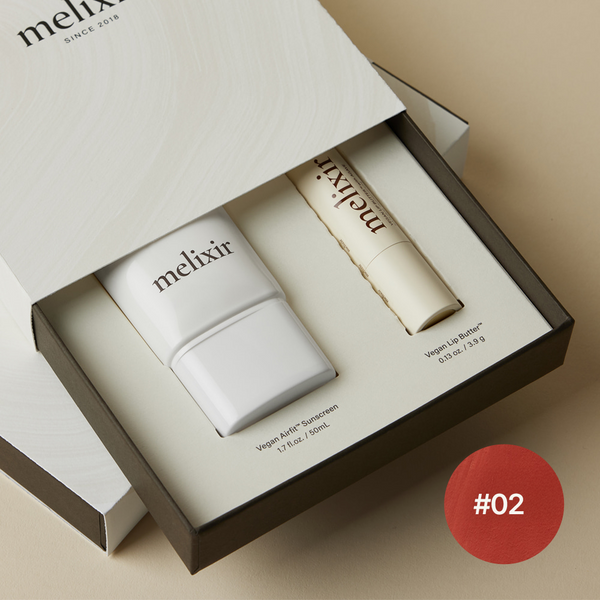 [Melixir] Vegan Lip & Sun Care Set #02 Nudy Rose