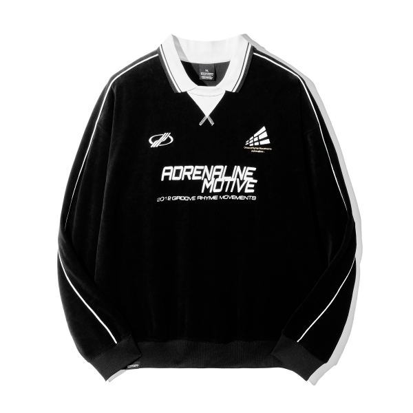 [GROOVERHYME] ADRENALINE MOTIVE VELVET SWEATSHIRT