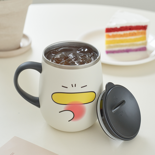 [Qwakcheol] Stainless Lid Mug 470ml - Black