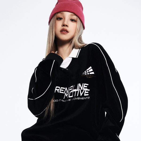 [GROOVERHYME] ADRENALINE MOTIVE VELVET SWEATSHIRT