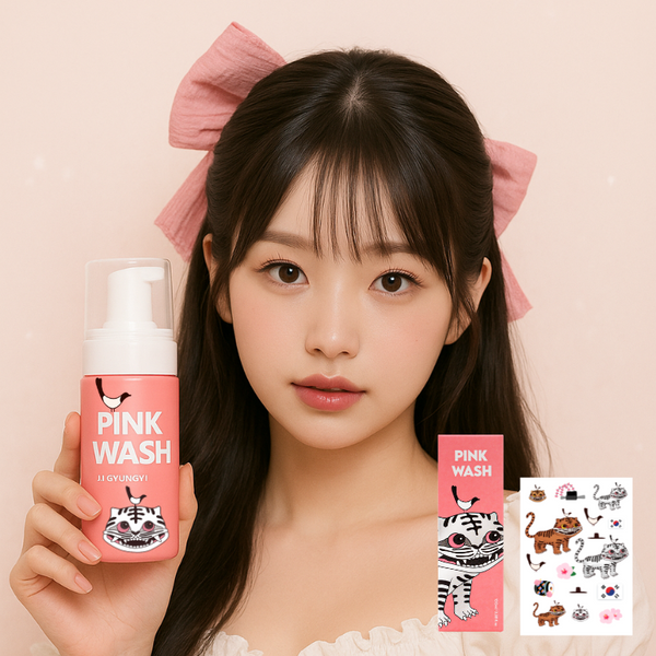 [질경이] 핑크 워시 까치호랑이 에디션 (화이트)