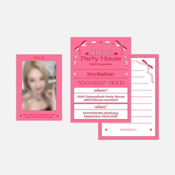 HYOYEON (Girls' Generation) - [SM ARTIST BIRTHDAY] PARTY CARD
