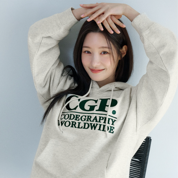 [CGP] Square Logo Hoodie_OATMEAL [L]