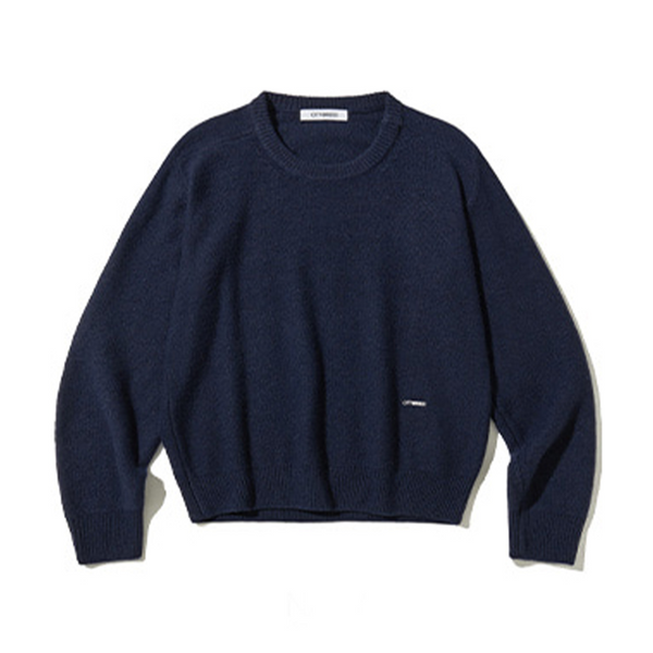 [CITYBREEZE] Wool Essential Round Neck Knit_NAVY