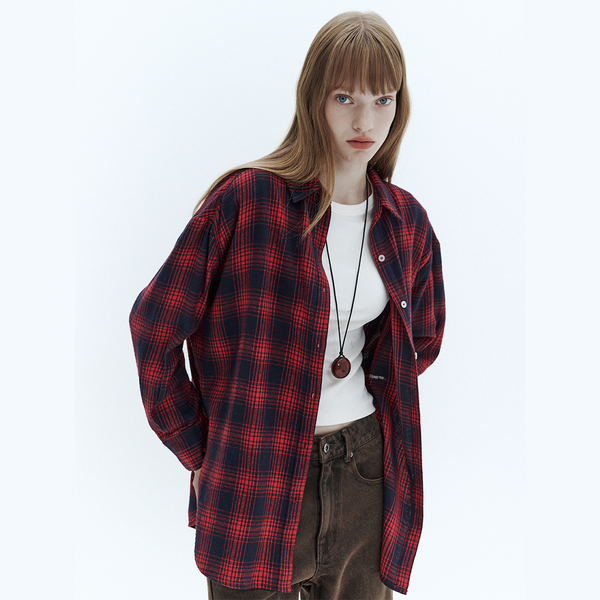 [CITYBREEZE] Nori Check Shirt_RED